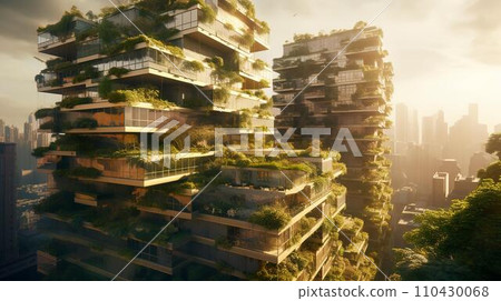 Future city/urban greening/coexistence with nature/eco-friendly house/exterior/green house 110430068