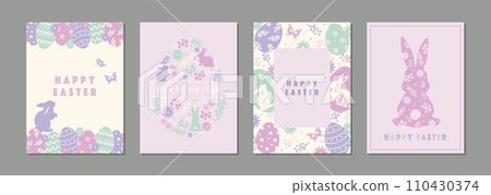 復活節材料集框架背景卡蛋兔向量插畫時尚 復活節材料集框架背景卡蛋兔向量插畫時尚 110430374