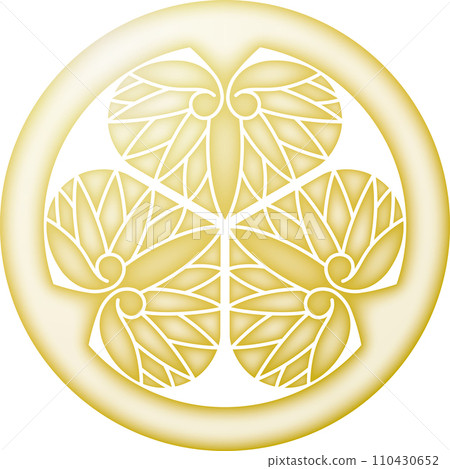 Family crest: three hollyhocks in a circle [gold] 110430652