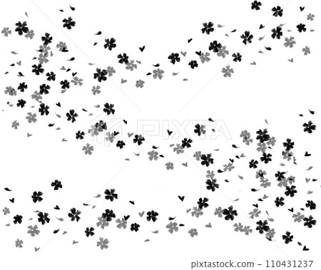 水彩背景插畫與舞蹈櫻花剪影 110431237