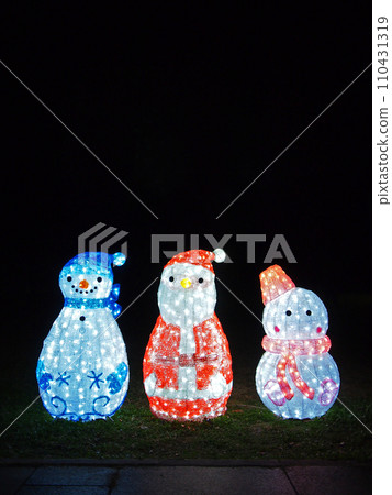 Santa Claus and Snowman 110431319