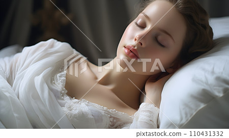 A beautiful young woman wearing a white robe lies on the coach with her eyes closed. It can mean many things ex She is resting, Waiting to receive beauty services or waiting to receive health service. A beautiful young woman wearing a white robe lies on the coach with her eyes closed. It can mean many things ex She is resting, Waiting to receive beauty services or waiting to receive health service. 110431332