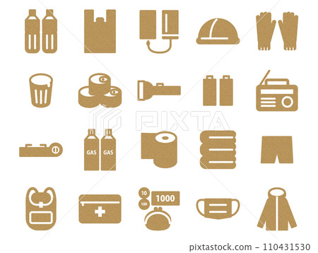 Set of disaster prevention goods illustration_cork pattern 110431530