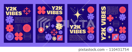 Y2k retro style poster or cover design layout 110431754