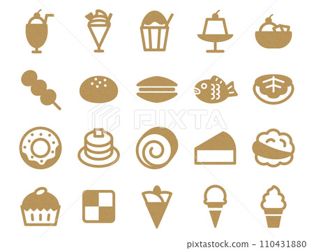 Sweets icon set_cork pattern 110431880