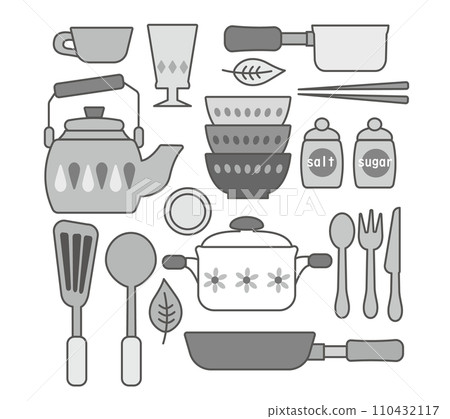 廚房工具簡單的圖標 110432117