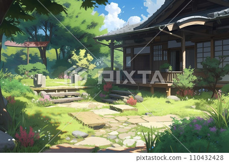 Delicate and artistic house and interior background illustration 110432428