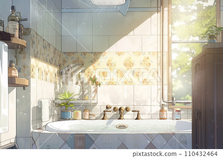 Delicate and artistic house and interior background illustration 110432464