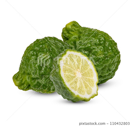 Fresh Begamot isolated on white background Fresh Begamot isolated on white background 110432803