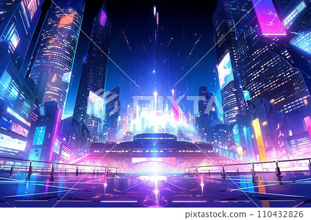 Delicate artistic cyberpunk illustration background 110432826