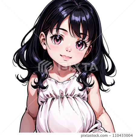 Illustration of a girl around 5 years old 110433004