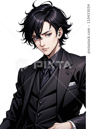 穿著黑色西裝的男人的插圖 110433034