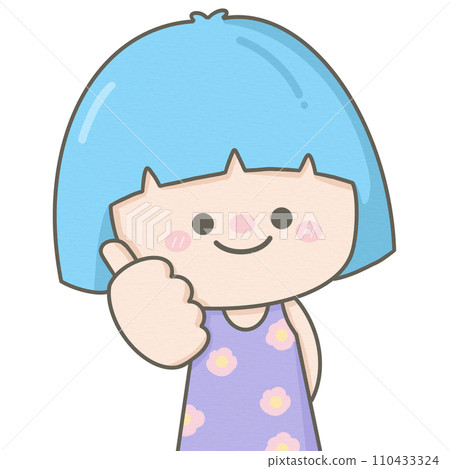 Cute kid little girl giving thumbs up Cute kid little girl giving thumbs up 110433324