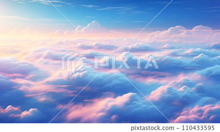 夕陽照亮的雲海 夕陽照亮的雲海 110433595