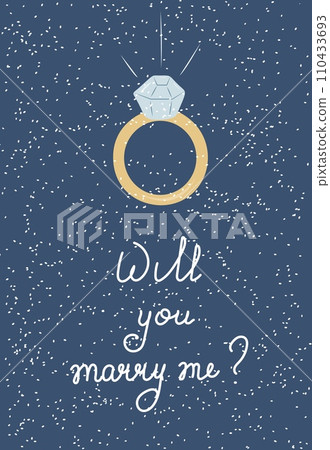 Will you merry me card with Wedding ring 110433693