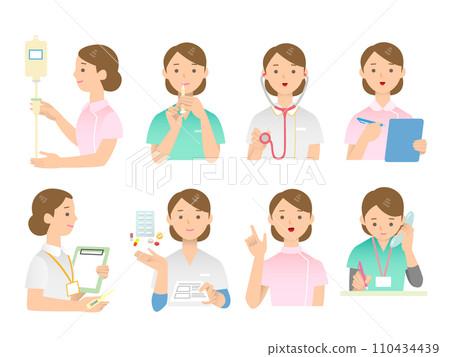 Set of female medical workers Set of female medical workers 110434439