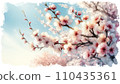 櫻花水彩風格插圖（AI 生成圖像） 110435361