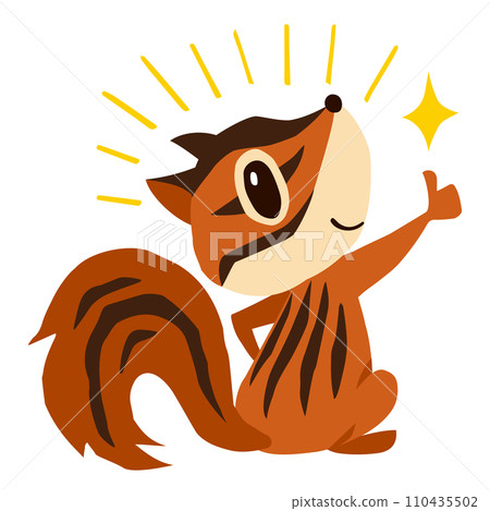 Hand-drawn cute chipmunk character 2 (like! pose) 110435502