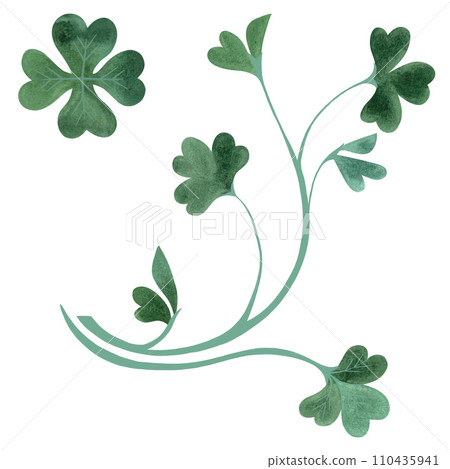 Set of flags and ribbons for Irish holidays. Decor for St. Patrick's Day. Isolated watercolor illustration on white background. Clipart. Set of flags and ribbons for Irish holidays. Decor for St. Patrick's Day. Isolated watercolor illustration on white background. Clipart. 110435941