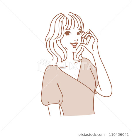 Cute female upper body with medium layers Cute female upper body with medium layers 110436041