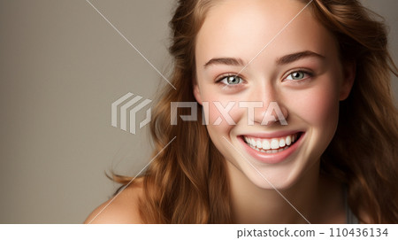Smiling female teenager AI generated image Smiling female teenager AI generated image 110436134