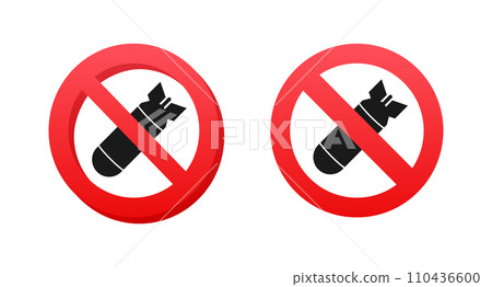 No Bomb Icon Set Vector Illustration for Prohibited and Restricted Areas Signage No Bomb Icon Set Vector Illustration for Prohibited and Restricted Areas Signage 110436600