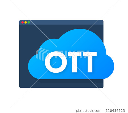 Over-the-Top Media Service Cloud Concept Icon Vector Illustration for Digital Streaming Over-the-Top Media Service Cloud Concept Icon Vector Illustration for Digital Streaming 110436623