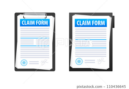 Insurance Claim Form on Clipboard Vector Illustration for Documentation and Filing Concept Insurance Claim Form on Clipboard Vector Illustration for Documentation and Filing Concept 110436645