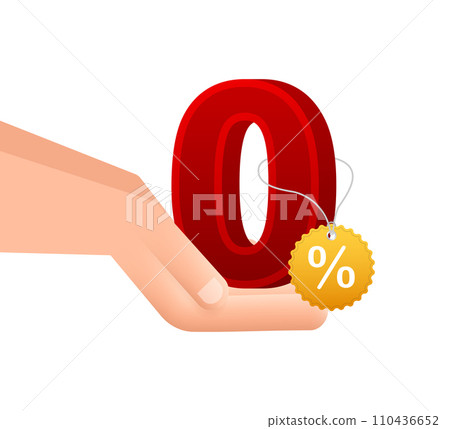 Zero Commission Promotional Banner Vector Illustration with 3D Effect and Discount Tag 110436652