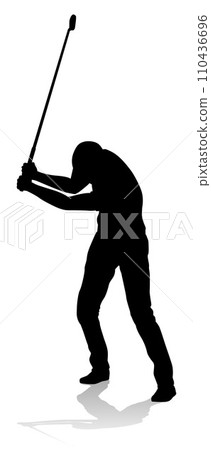 Golfer Golf Sports Person Silhouette 110436696