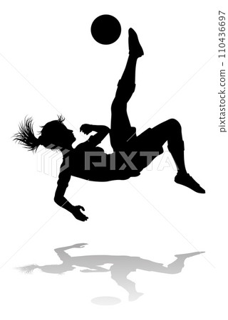 Female Soccer Football Player Woman Silhouette 110436697