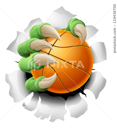 Basketball Ball Claw Cartoon Monster Animal Hand Basketball Ball Claw Cartoon Monster Animal Hand 110436700