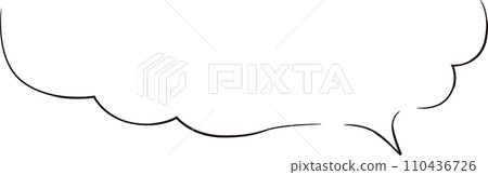 Cloud-shaped handwritten speech bubble frame thin marker style 110436726