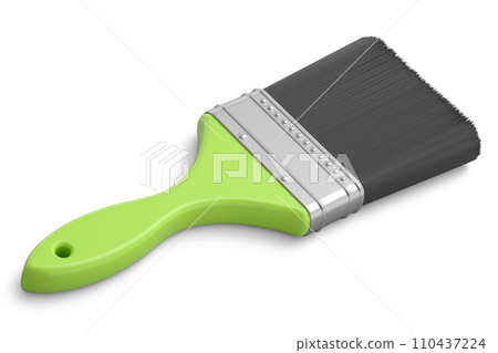 Paint bristle brush for repair work and construction on white background. 110437224