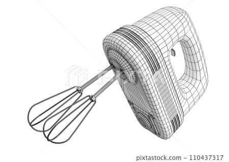 Electric mixer kitchen appliance for mixing and blending on white background Electric mixer kitchen appliance for mixing and blending on white background 110437317