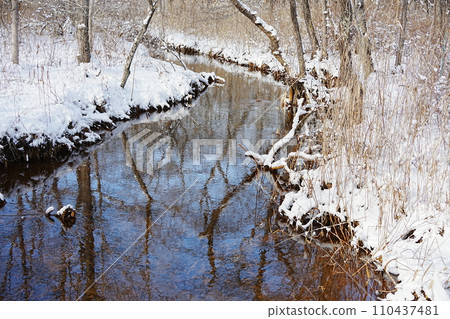 被雪覆蓋的宇東內湖紅河 110437481