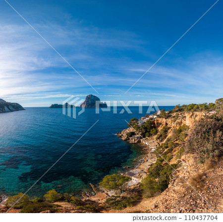 Breathtaking Coastal View with Rock Formations and Clear Waters 110437704
