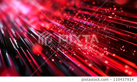 AI-generated content. Futuristic technology innovation red 3D background. AI 110437914