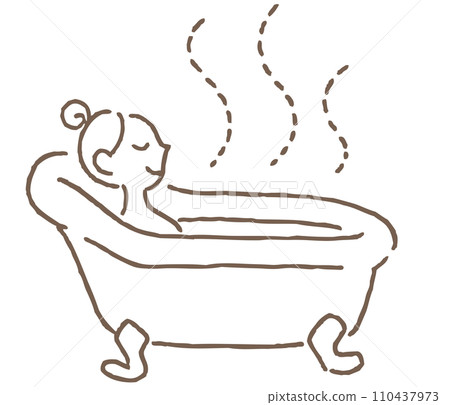 Woman taking a bath (line drawing) Woman taking a bath (line drawing) 110437973