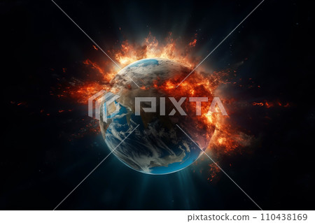 Earth in burns as Global catastrophe, Hell. War on Earth as Climate Change. Earth in burns as Global catastrophe, Hell. War on Earth as Climate Change. 110438169