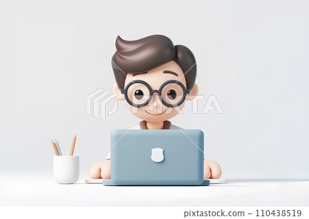 Person facing a computer-2 110438519