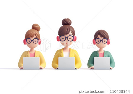 Woman facing a computer-2 110438544