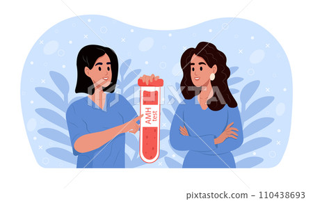 Doctor holding a test blood sample tube for analysis anti-Mu llerian hormone . Doctor holding a test blood sample tube for analysis anti-Mu llerian hormone . 110438693