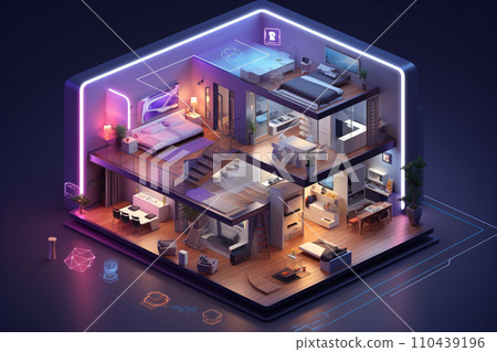 Isometric Smart Home Design with Modern Tech Isometric Smart Home Design with Modern Tech 110439196