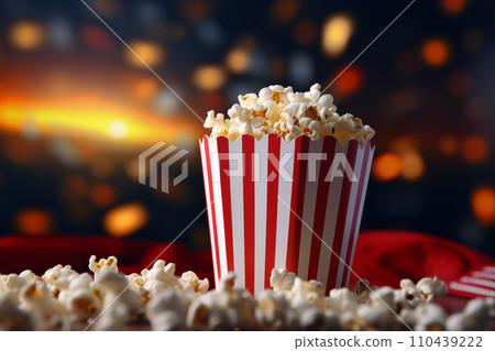 Classic Popcorn Bucket in Red and White Stripes 110439222
