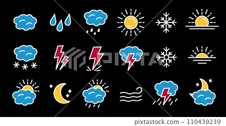 sun rain snow. moon cloud Luna sun rain snow. moon cloud Luna 110439239