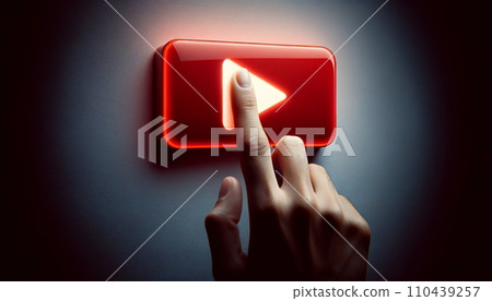 手動按下播放按鈕(AI生成) 手動按下播放按鈕(AI生成) 110439257