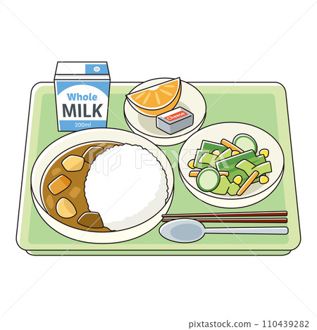 School lunch (curry and salad menu) School lunch (curry and salad menu) 110439282