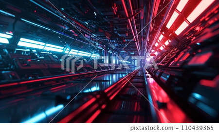 AI-generated content. Futuristic technology innovation 3D background. AI 110439365