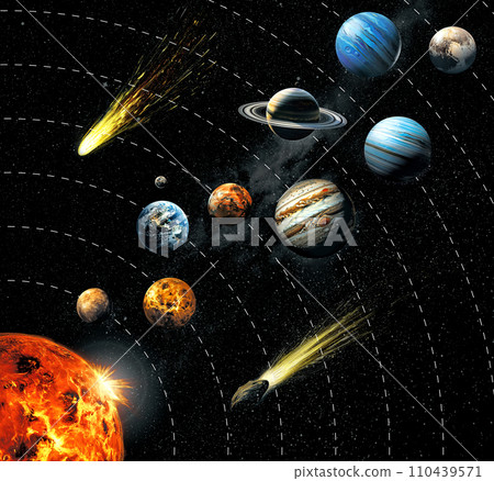 Planets of the solar system in the starry sky Planets of the solar system in the starry sky 110439571